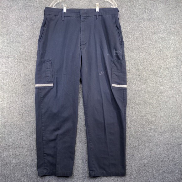 FedEx Men's Stan Herman Uniform Reflective Pants Blue Size 36x30 Employee - Picture 5 of 12